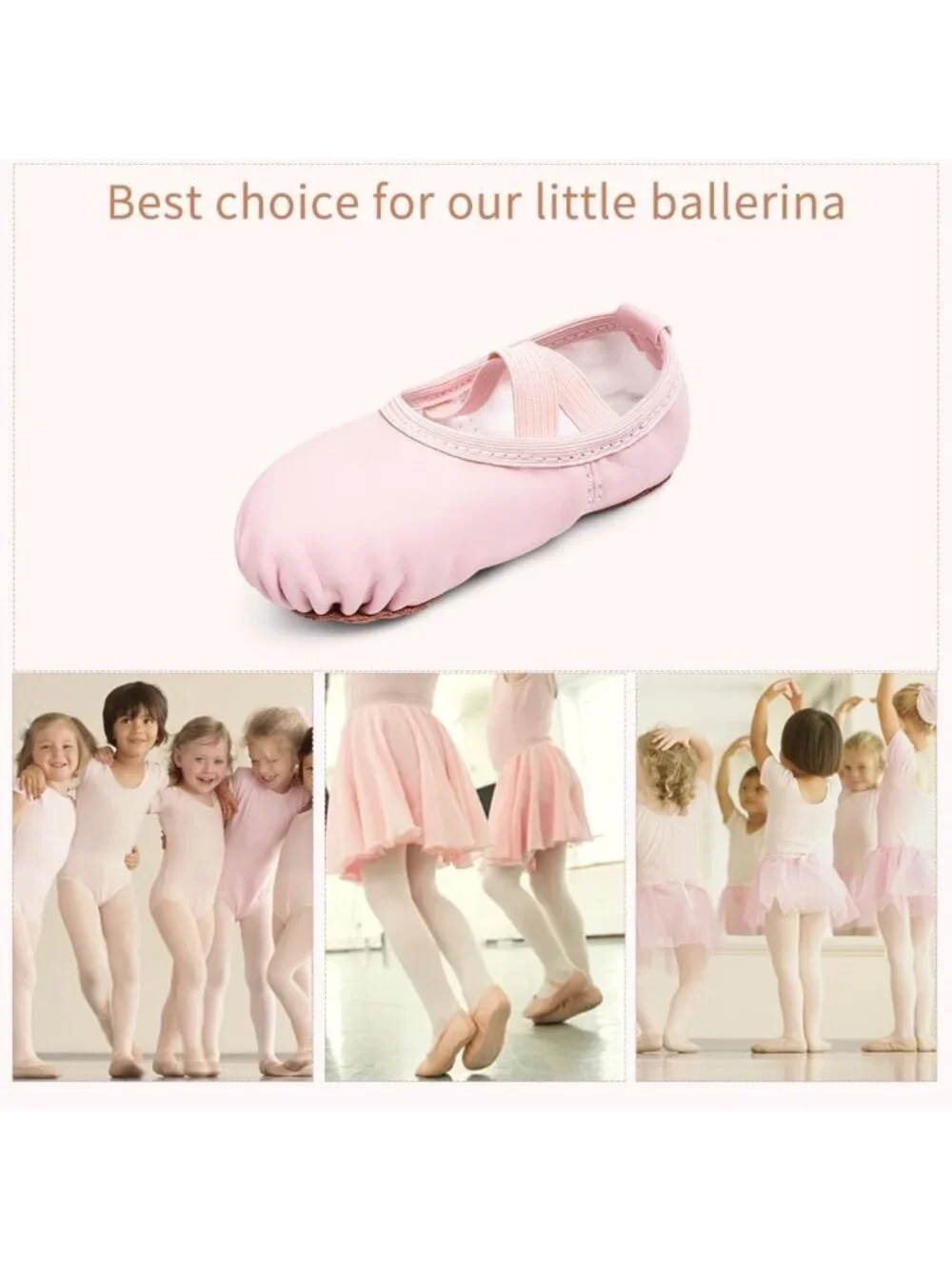 Professional Dance Slippers for Kids - Close-Fit PU Ballet Shoes for Girls